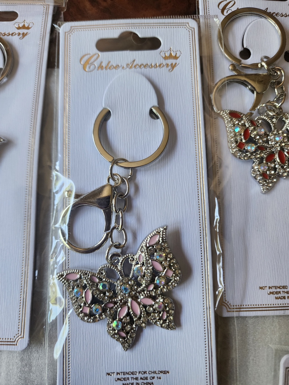 Crystal Butterfly Keychain Charm - Multiple Colors - Picture 7 of 9